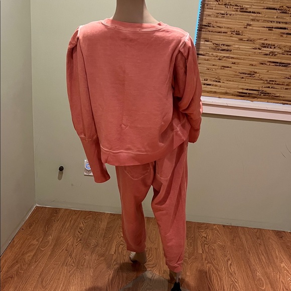 Veronica Beard Coral Pink Cozy Sweatshirt & Jogger Set XL - Picture 3 of 14